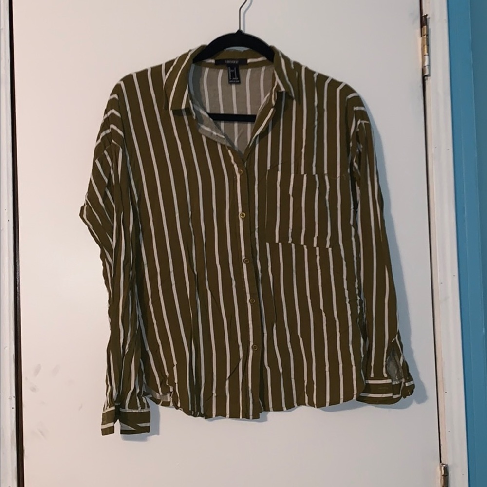 Striped Forever 21 Button Up Blouse